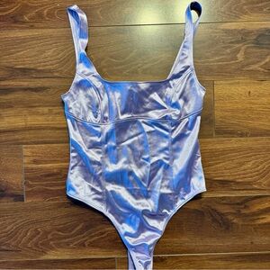 🍉NWT Forever 21 Purple Metallic Bodysuit